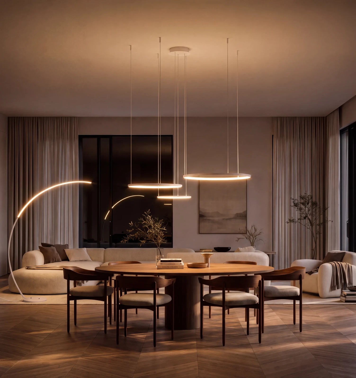 Two designs, one lighting concept